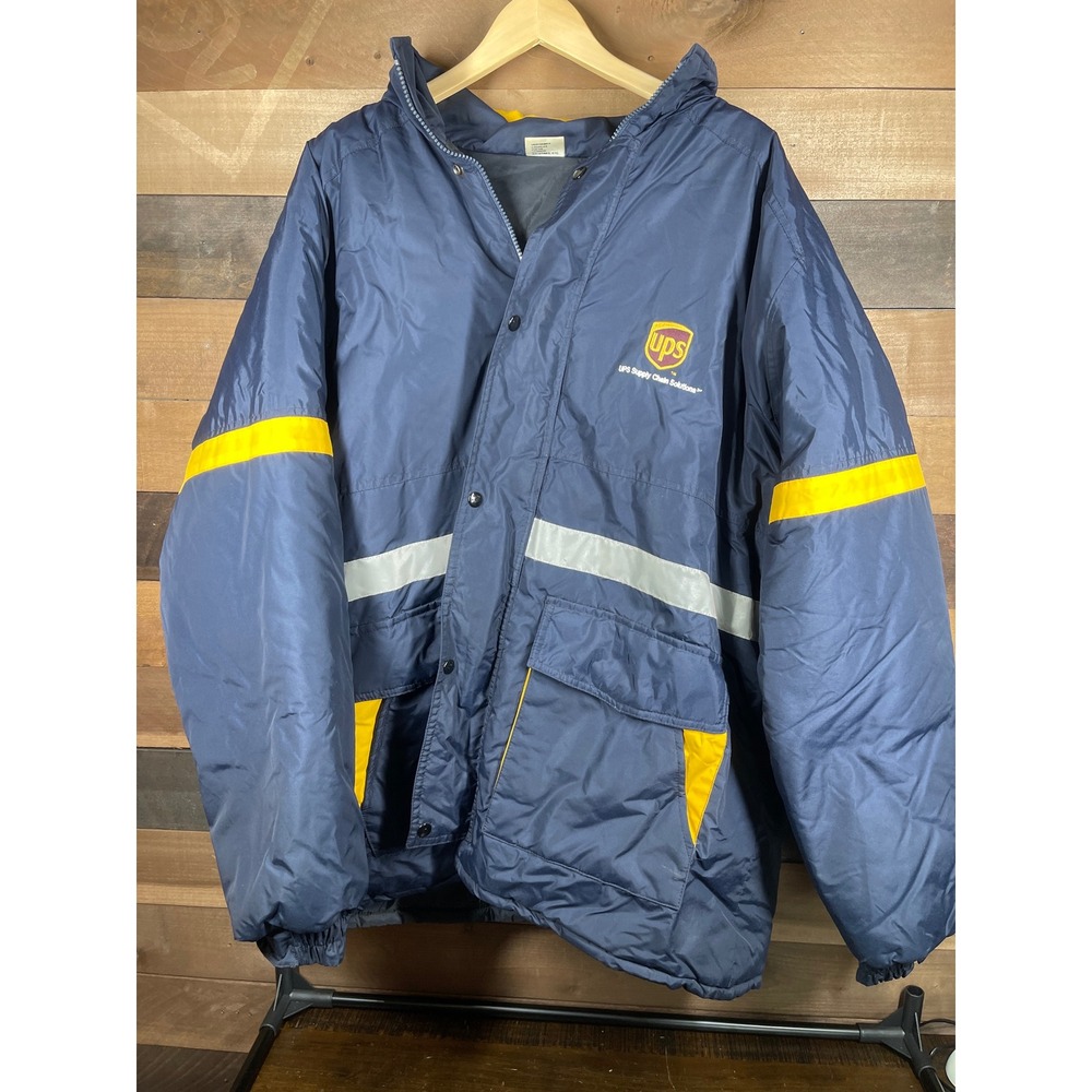 Vintage UPS Supply Chain Solutions Jacket XL Workwear Parka Coat